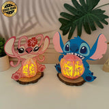 Stitch n Angel -  Lilo & Stitch Themed 3D Lantern File - Cricut File - LightBoxGoodMan