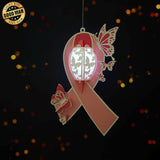 Cancer Awareness - 3D Ribbon-shaped Papercut Lantern File - Cricut File 1 - LightBoxGoodMan