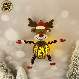 Reindeer Hanging - 3D Christmas Lantern File - Cricut File 1 - LightBoxGoodMan