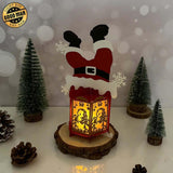 Santa Chimney - 3D Christmas Lantern File - Cricut File 1 - LightBoxGoodMan