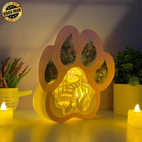 Cat Memorial 2 - Paw-shaped Papercut Lightbox File - 7.6x8" - Cricut File - LightBoxGoodMan - LightboxGoodman