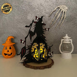 Witch And Broom - 3D Witch Lantern File - Cricut File 5 - LightBoxGoodMan