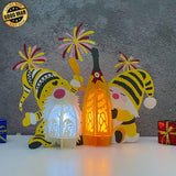 Fireworks Gnome - 3D  New Year Lantern File - Cricut File 1 - LightBoxGoodMan