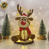 Reindeer - 3D Christmas Lantern File - Cricut File 1 - LightBoxGoodMan