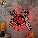 Skeleton Heart - Halloween Themed 3D Lantern File  - Cricut File 1 - LightBoxGoodMan