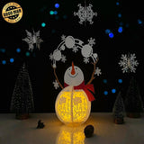 Snowman - 3D Christmas Lantern File  - Cricut File 1 - LightBoxGoodMan