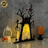 Cauldron Of Poison - 3D Ghost Tree Papercut Lightbox File - Cricut File 3- LightBoxGoodMan