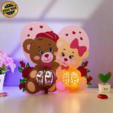 Bear Couple - 3D Love Lantern File - Cricut File 1 - LightBoxGoodMan