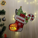 Personalized Sock - 3D Christmas Lantern File - Cricut File 3 - LightBoxGoodMan