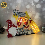 Gnome Champagne - 3D New Year Lantern File - Cricut File 1 - LightBoxGoodMan