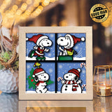 Snoopy Xmas – Paper Cut Light Box File - Cricut File - 8x8" - LightBoxGoodMan