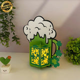 Lucky Beer -  St. Patrick's Day Themed 3D Lantern File - Cricut File 1 - LightBoxGoodMan