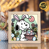 Easter Snoopy – Paper Cut Light Box File - Cricut File - 8x8" - LightBoxGoodMan