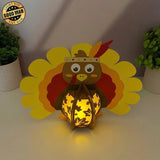 Turkey - Thanksgiving Themed 3D Lantern File - Cricut File 1 - LightBoxGoodMan