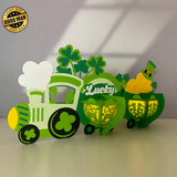 Patrick Day Train - St. Patrick's Day Themed 3D Lantern File - Cricut File 1 - LightBoxGoodMan