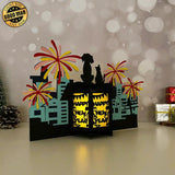 New Year Fireworks - 3D New Year Lantern File - Cricut File 1 - LightBoxGoodMan