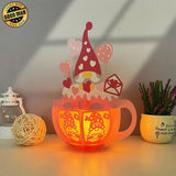 Gnome - Valentine Themed 3D Hot Cocoa Lantern File - Cricut File 1 - LightBoxGoodMan