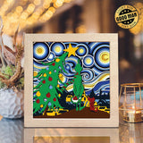 Starry Night Grinch – Paper Cut Light Box File - Cricut File - 8x8 Inches - LightBoxGoodMan