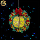 Christmas Wreath - 3D Xmas Wreath Lantern File - Cricut File 1 - LightBoxGoodMan