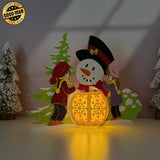 Snowman And Kid Christmas - 3D Christmas Lantern File  - Cricut File 1 - LightBoxGoodMan