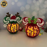 Pack 2 Mickey And Minnie - Christmas Themed 3D Disney Mouse Lantern File - Cricut File - LightBoxGoodMan