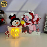 Angel Xmas - Lilo & Stitch Themed 3D Christmas Lantern File - Cricut File 1 - LightBoxGoodMan