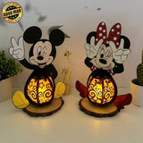 Pack 2 Lantern Mickey And Minnie - Wonderland Themed 3D Papercut Lantern File - Cricut File - LightBoxGoodMan