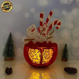 Snowman - Christmas Themed 3D Hot Cocoa Lantern File - Cricut File 1 - LightBoxGoodMan