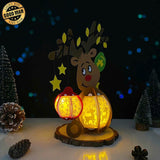 Reindeer - 3D Christmas Lantern File - Cricut File 2 - LightBoxGoodMan