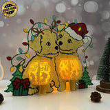 Couple Dog Xmas - 3D Christmas Lantern File - Cricut File 1 - LightBoxGoodMan