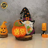 Witch Gnome's Pumpkin Basket - Halloween Themed 3D Gnome Lantern File - Cricut File 3 - LightBoxGoodMan