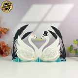 Swan Couple - 3D Swan Couple Lantern File - Cricut File 2 - LightBoxGoodMan