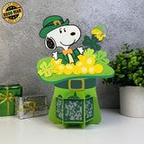 Lucky Hat Snoopy - St. Patrick's Day Themed 3D Lantern File - Cricut File 1 - LightBoxGoodMan