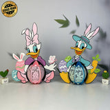 Pack 2 Easter Duck - Easter Donald And Daisy Duck 3D Lantern File - Cricut File 1 - LightBoxGoodMan