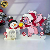 Angel Xmas - Lilo & Stitch Themed 3D Christmas Lantern File - Cricut File 1 - LightBoxGoodMan