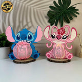 Stitch n Angel -  Lilo & Stitch Themed 3D Lantern File - Cricut File - LightBoxGoodMan