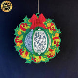 Christmas Wreath - 3D Xmas Wreath Lantern File - Cricut File 1 - LightBoxGoodMan