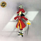 Captain James Hook - Wonderland Themed 3D Lantern File - Cricut File 1 - LightBoxGoodMan