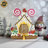 Gingerbread House - 3D Christmas Lantern File - Cricut File 2 - LightBoxGoodMan