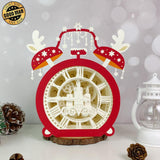 Clock - Christmas Clock Papercut Lightbox File - Cricut File 1 - LightBoxGoodMan