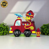 Fire Truck - 3D Fire Truck Lantern File - Cricut File 1 - LightBoxGoodMan