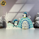 Penguin - 3D Christmas Lantern File - Cricut File 4 - LightBoxGoodMan