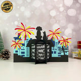 New Year Fireworks - 3D New Year Lantern File - Cricut File 1 - LightBoxGoodMan