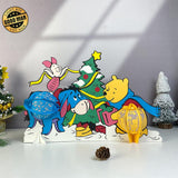 Xmas - Winnie The Pooh Themed 3D Christmas Lantern File - Cricut File 1 - LightBoxGoodMan