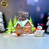 Christmas Village - 3D Christmas Lantern File - Cricut File 3 - LightBoxGoodMan