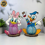 Pack 2 Donald And Daisy - Wonderland Themed 3D Papercut Lantern File - Cricut File - LightBoxGoodMan