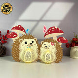 Hedgehog Couple - 3D Love Lantern File - Cricut File 1 - LightBoxGoodMan