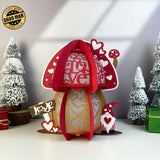 Mushroom Valentine - 3D Love Lantern File - Cricut File 1 - LightBoxGoodMan