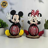 Pack 2 Lantern Mickey And Minnie - Wonderland Themed 3D Papercut Lantern File - Cricut File - LightBoxGoodMan