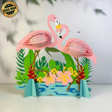 Flamingo Couple - 3D Love Lantern File - Cricut File 1 - LightBoxGoodMan